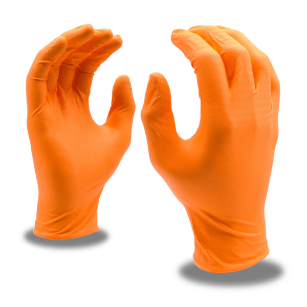 Orange Industrial Nitrile Texture PF, 8 MIL